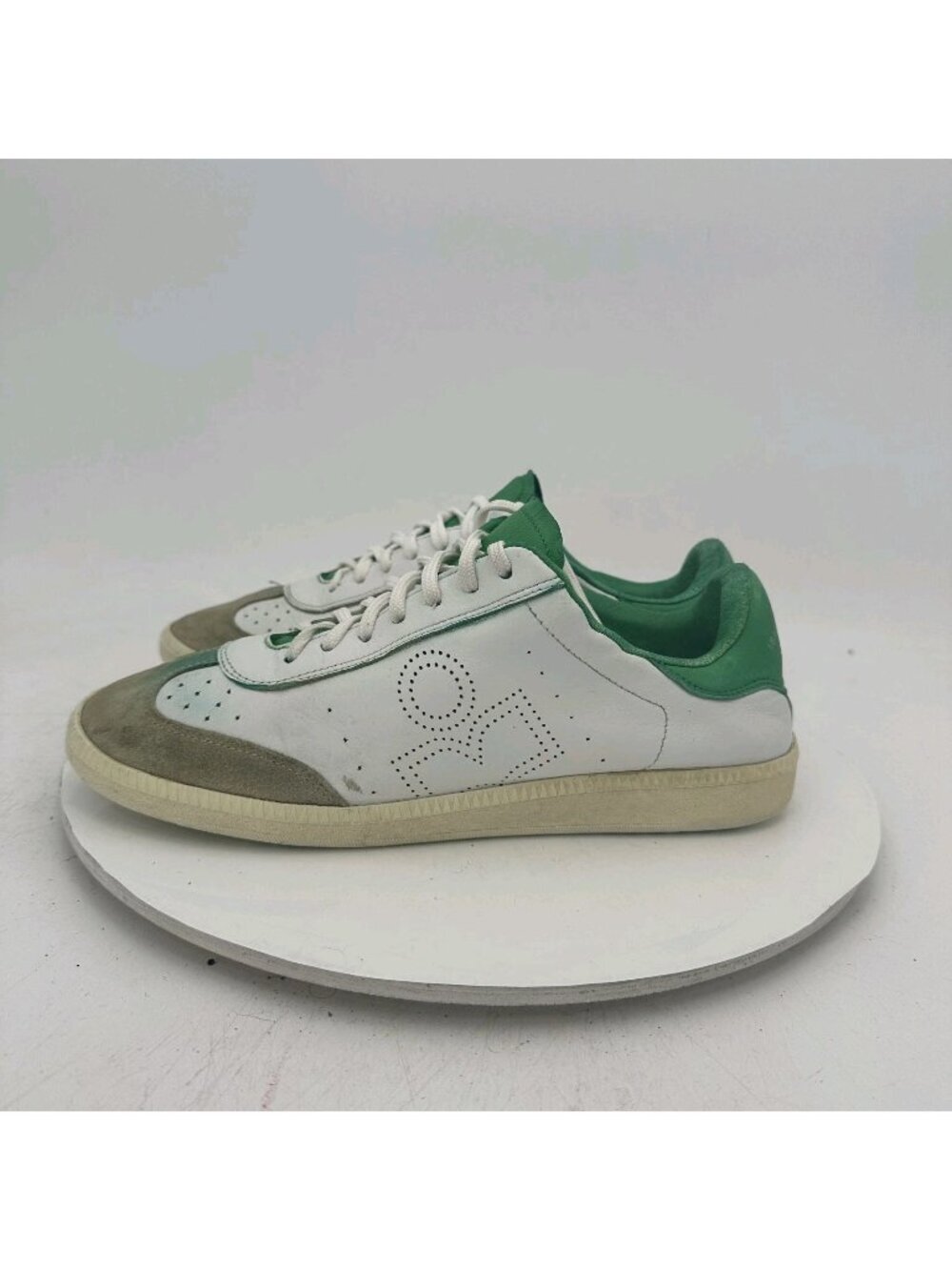 Isabel Marant Bryce Women Size 10 White Green Leather Sneaker Athletic